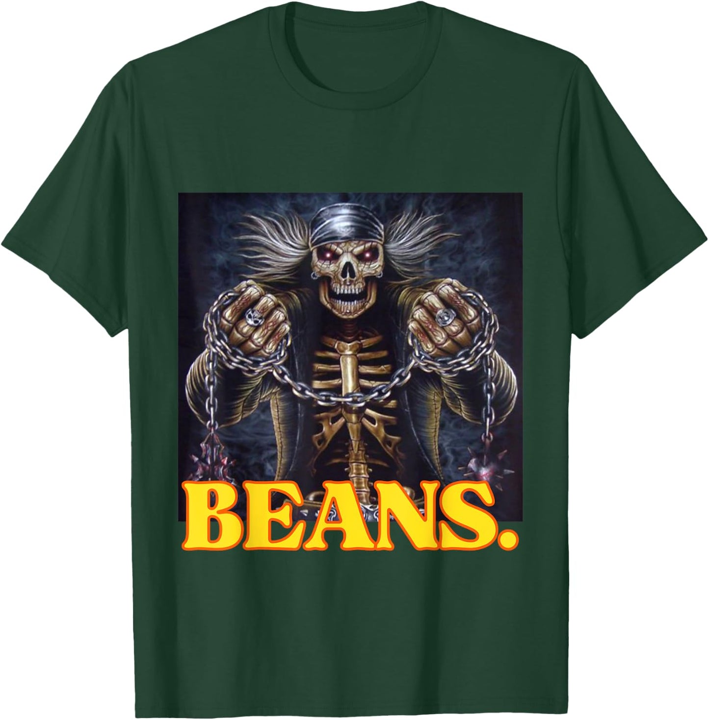 Beans Enjoyer Funny Cringe Hard Skeleton Meme T-Shirt - T-Shirt | Forest
