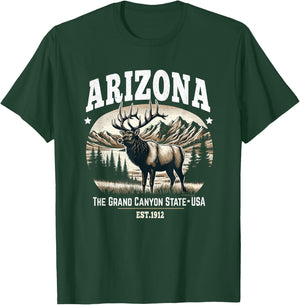 Arizona Rocky Mountain Elk, The Grand Canyon State T-Shirt - T-Shirt | Forest