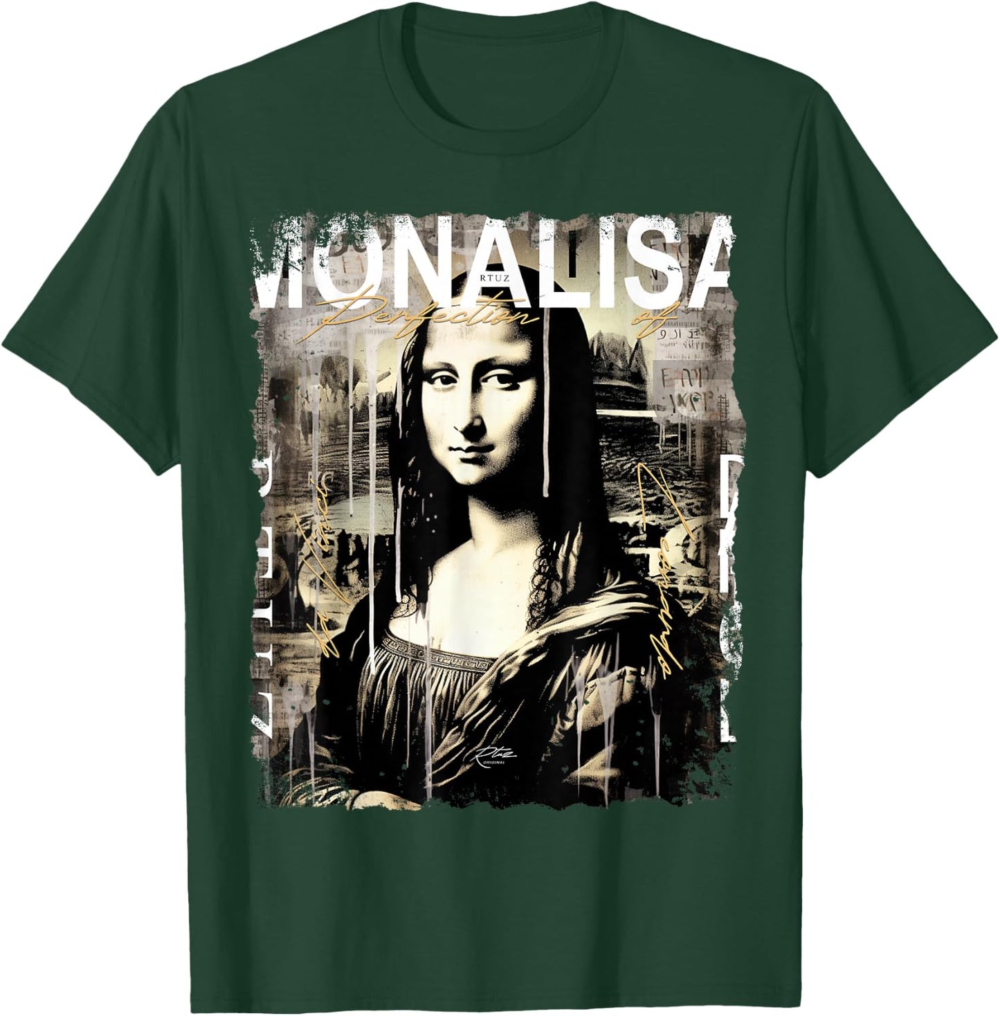 Mona Lisa Aesthetic Clothes Vintage Y2K Streetwear Women Men T-Shirt - T-Shirt | Forest