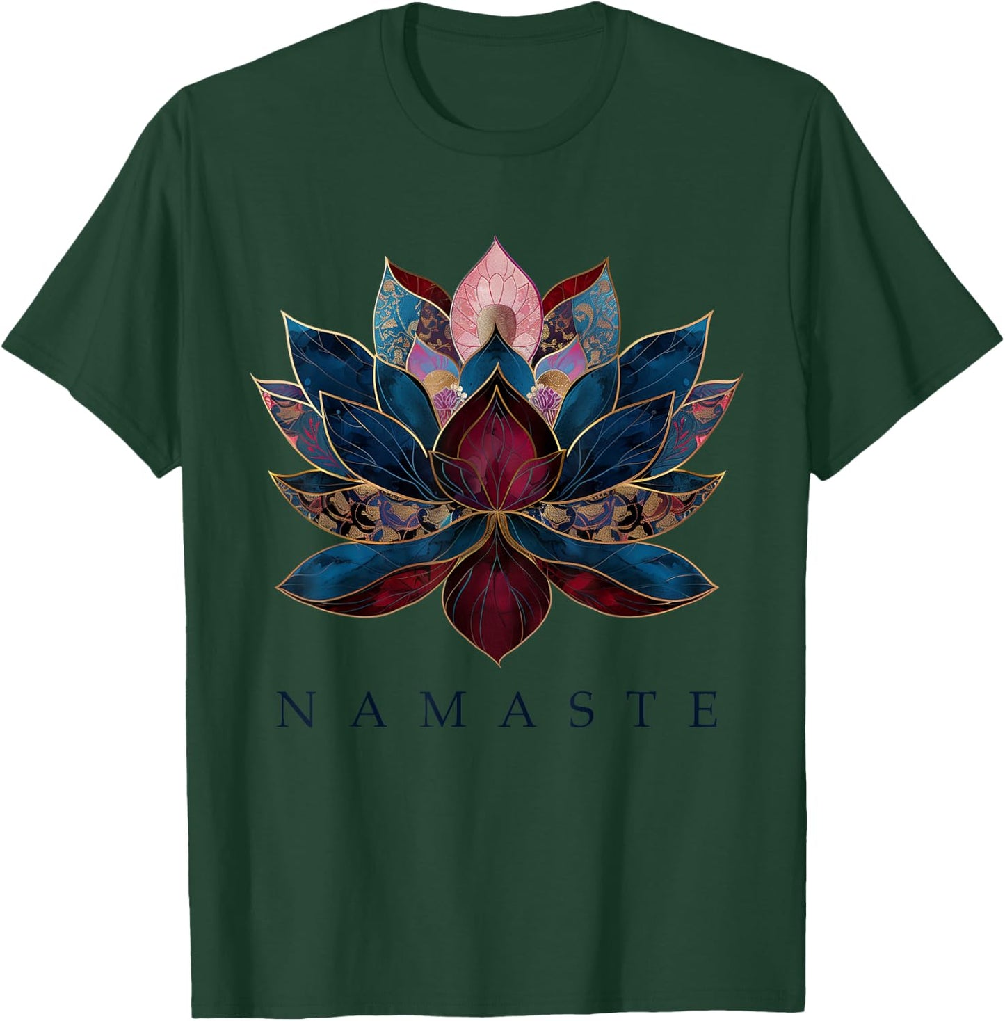 Namaste Lotus Flower Zen Buddhism Yogi Buddhist Buddha Yoga T-Shirt - T-Shirt | Forest