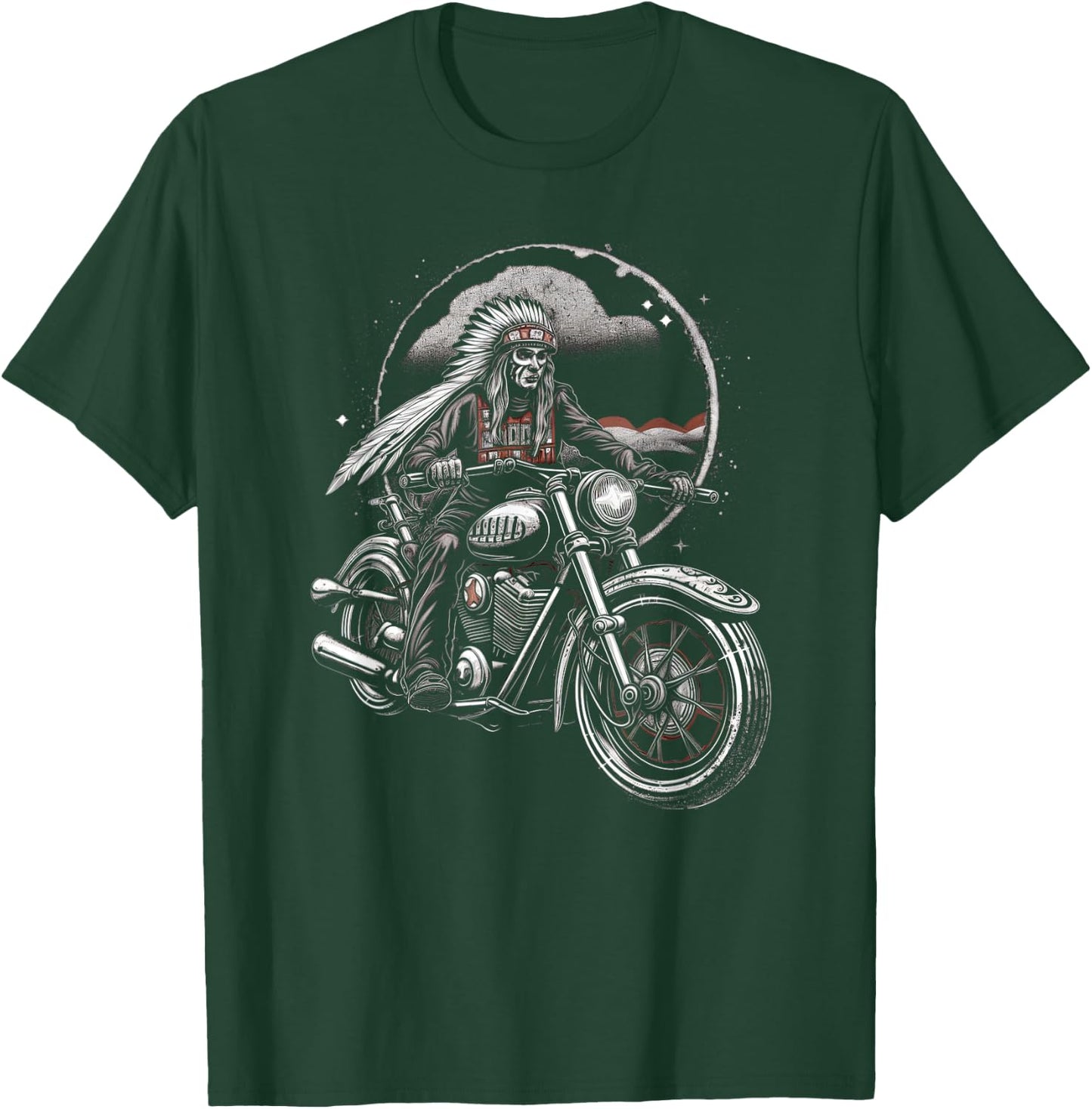 Native American bikes Motorcycle Indian Bikers old classic T-Shirt - T-Shirt | Forest