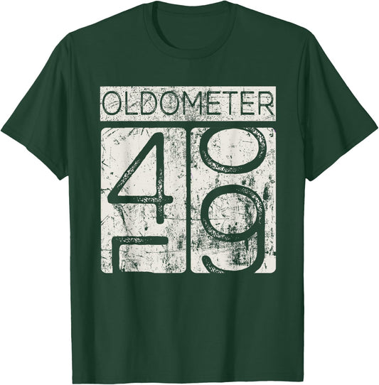 Vintage Distressed Oldometer 48-49- 49th Birthday Gift T-Shirt - T-Shirt | Forest