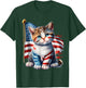 4th of July Kitty Cat American Flag America USA Cats Lover T-Shirt - T-Shirt | Forest