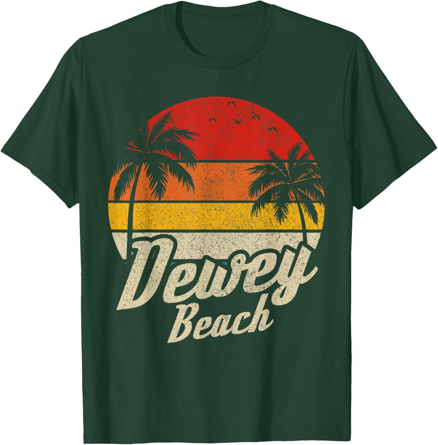 Dewey Beach Delaware Vintage Surfer Surf Retro Vacation T-Shirt - T-Shirt | Forest