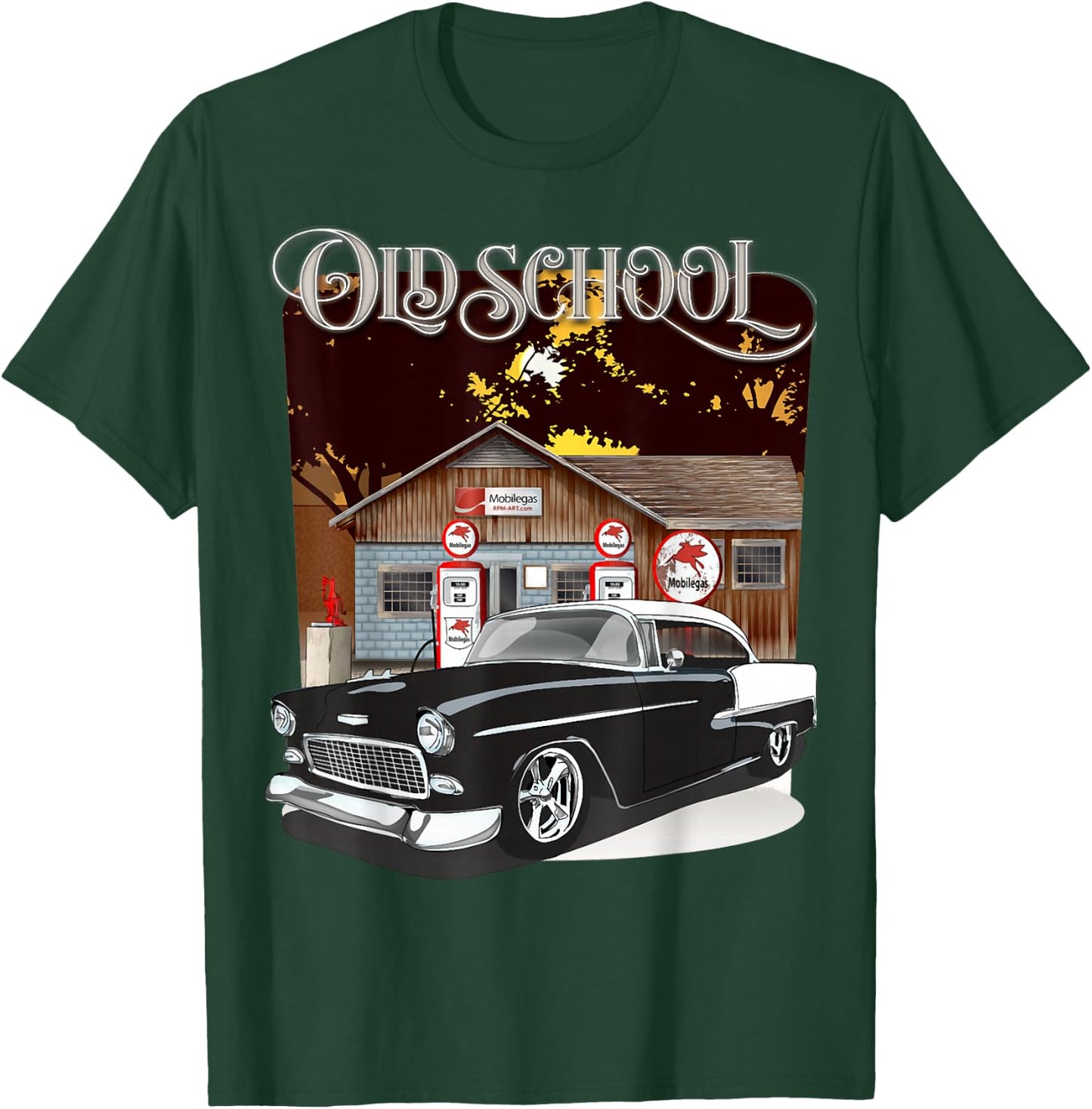 1955 55 chevys bel air Classic Vintage Muscle car Old School T-Shirt - T-Shirt | Forest