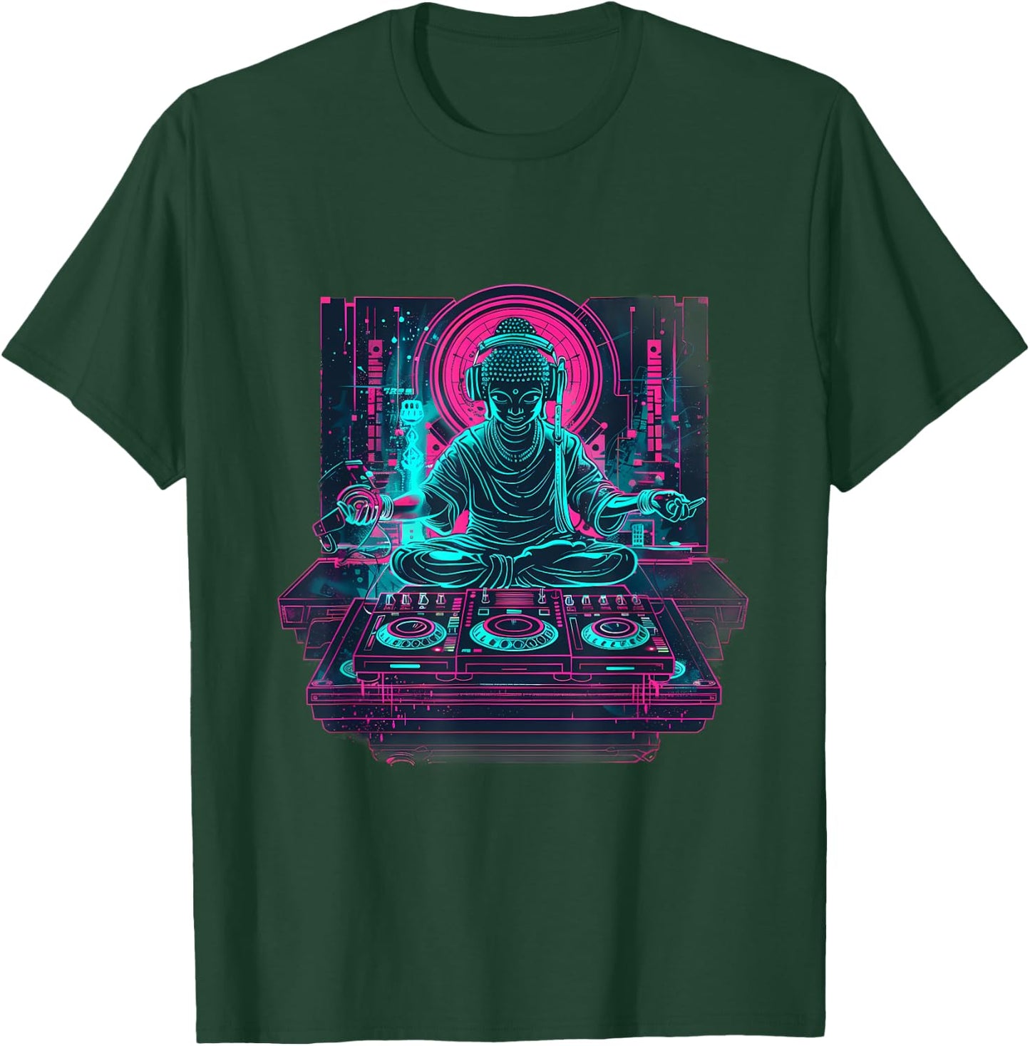 Buddha DJ House Meditation Buddhism Turntable DJ Buddha T-Shirt - T-Shirt | Forest