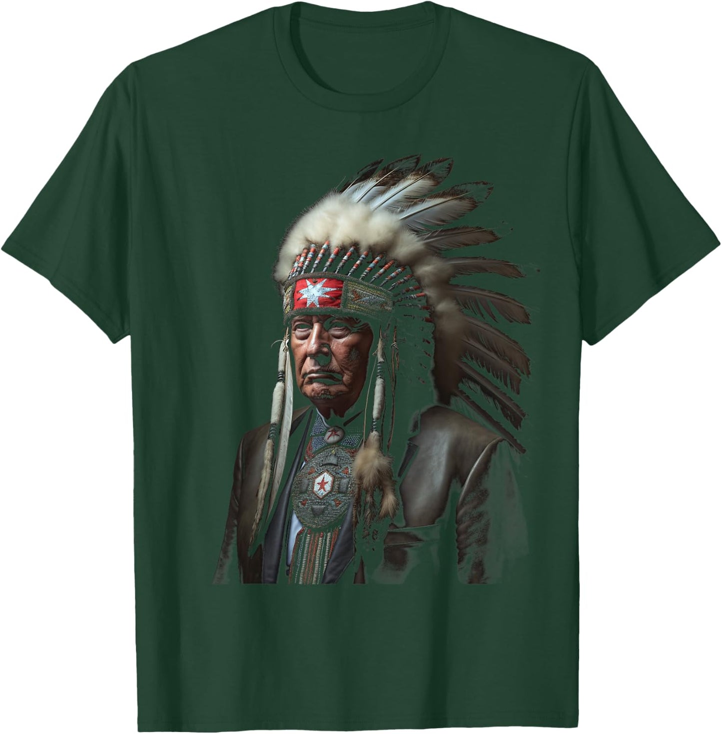Trump Native American Indian Warrior Native American Trump T-Shirt - T-Shirt | Forest