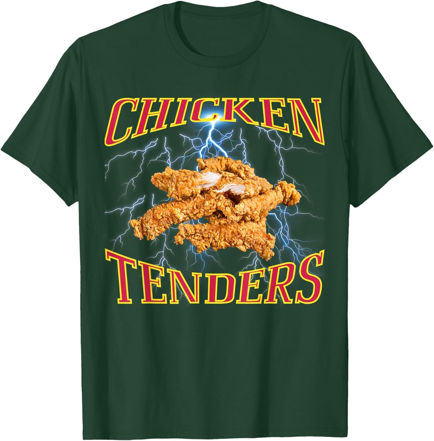 Chicken Tenders Funny Heavy Metal, Rap Bootleg Style Retro T-Shirt - T-Shirt | Forest