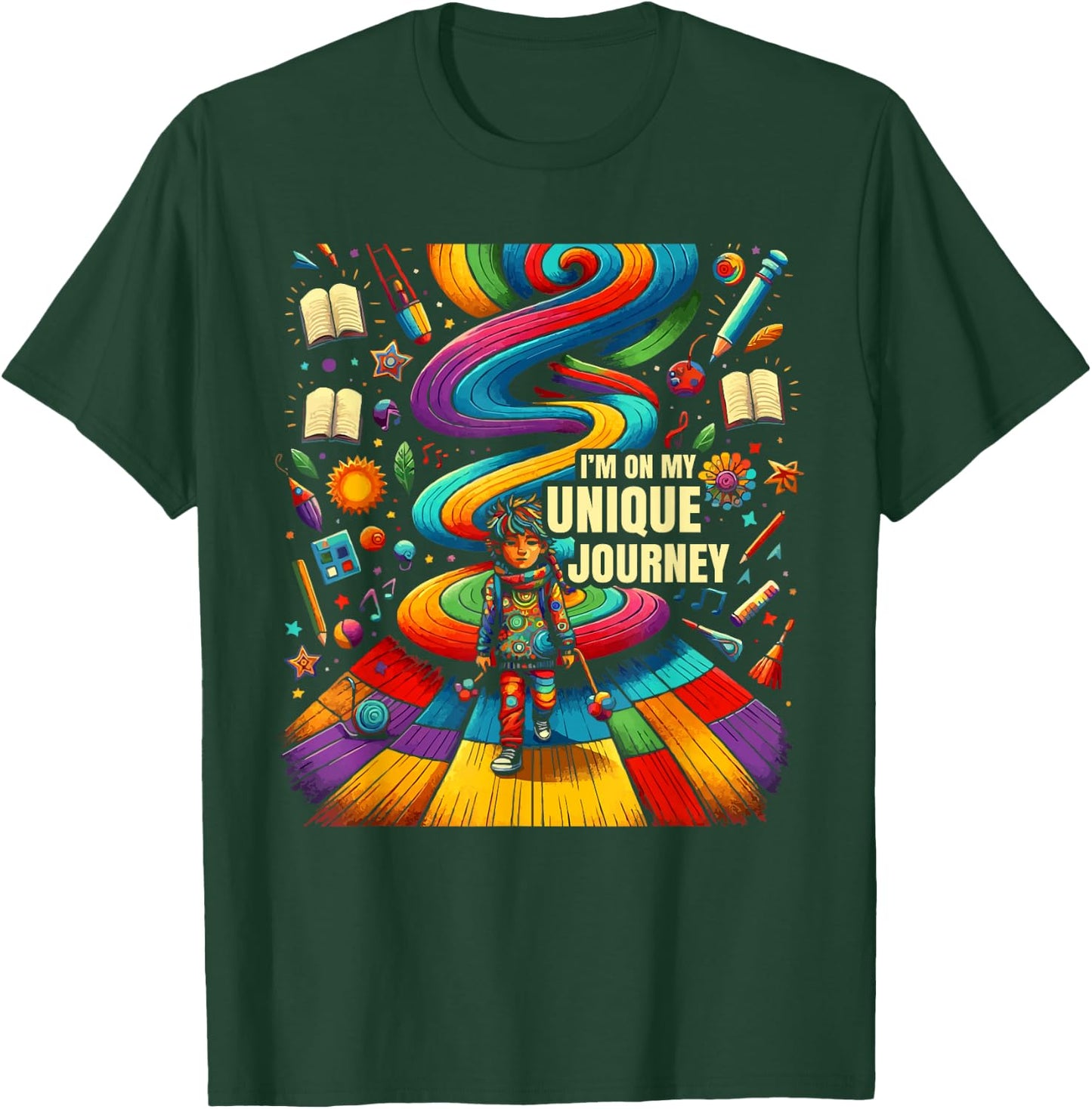 AuDHD Autism ADHD Autistic Spectrum Neurodiversity T-Shirt - T-Shirt | Forest