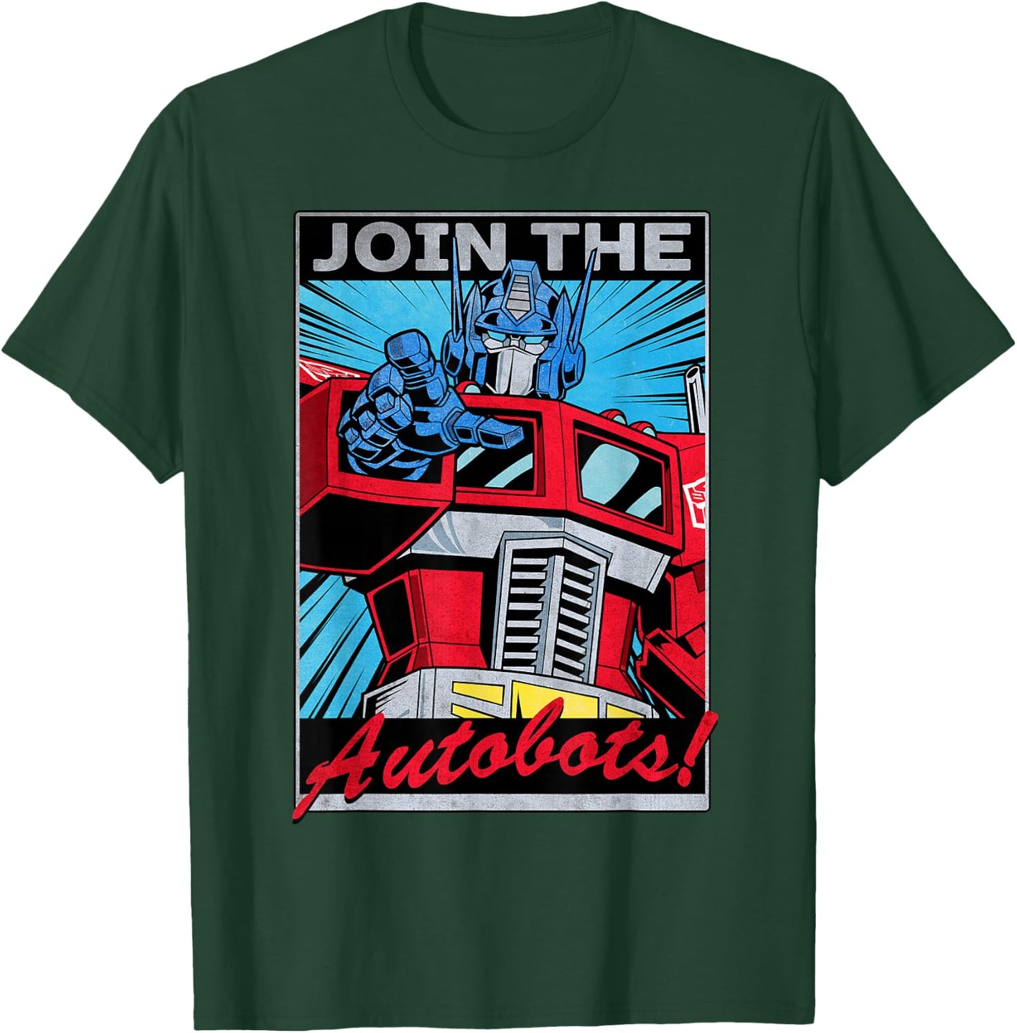 Transformers Optimus Prime Join The Autobots Retro Poster Small T-Shirt - T-Shirt | Forest