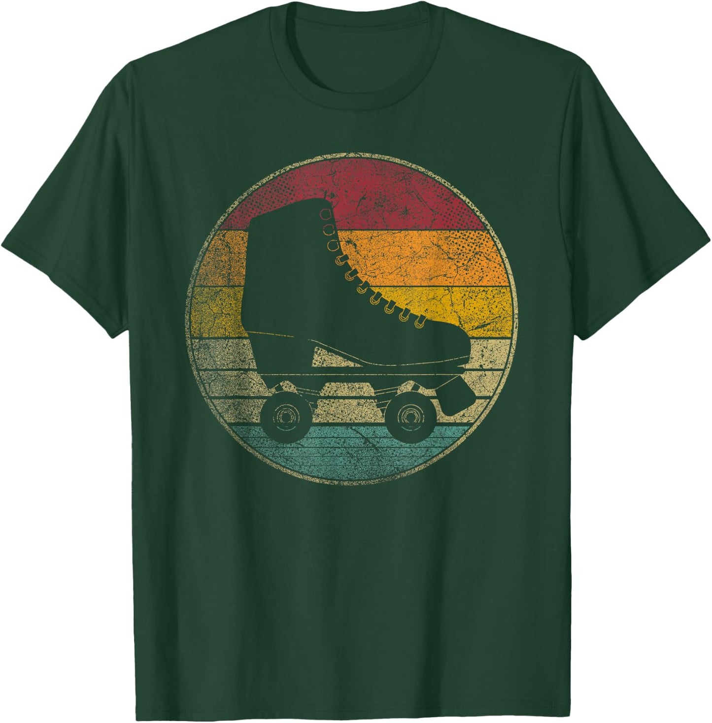Roller Skates Rink Skating Skater Vintage Retro 70s 80s Gift T-Shirt - T-Shirt | Forest