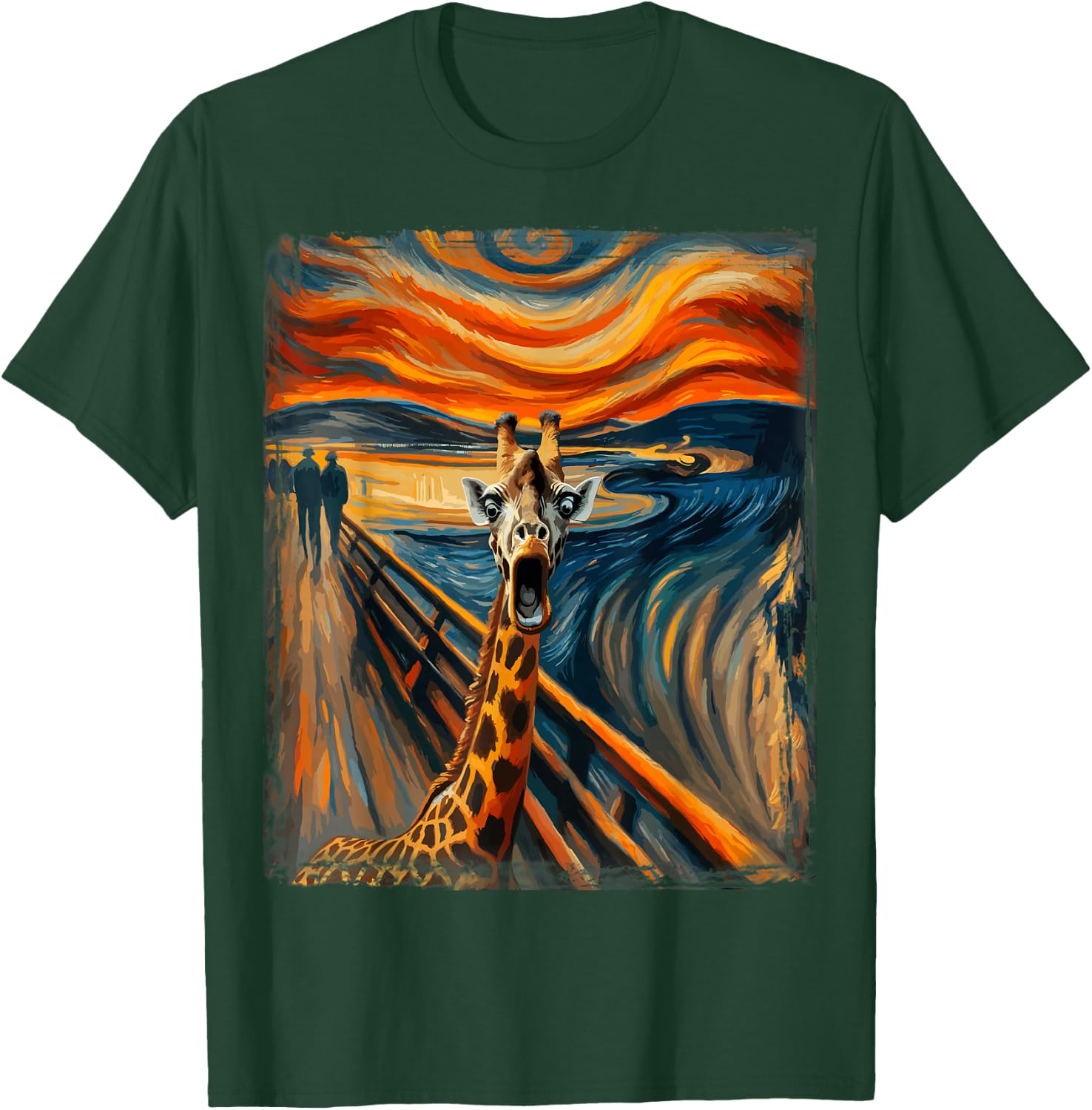 Artist Scream Parody Funny Animal Painting Art Humor Giraffe T-Shirt - T-Shirt | Forest