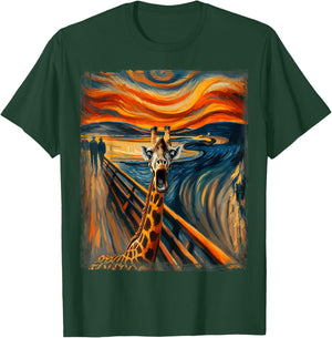 Artist Scream Parody Funny Animal Painting Art Humor Giraffe T-Shirt - T-Shirt | Forest
