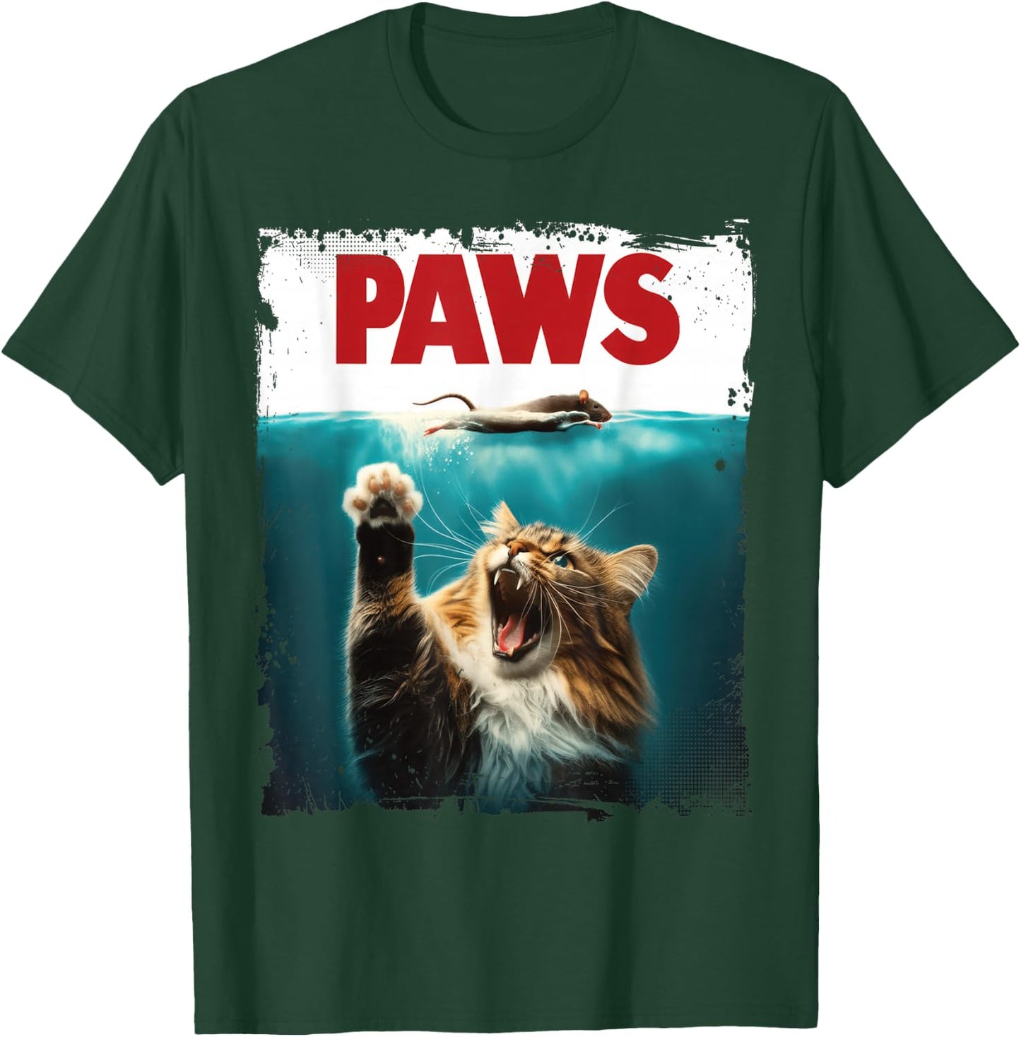 Humorous Paws Parody Cat Mouse for Cat Lover Cat Mom Cat Dad T-Shirt - T-Shirt | Forest