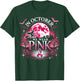 October We Wear Pink Witch Halloween Moon T-Shirt - T-Shirt | Forest