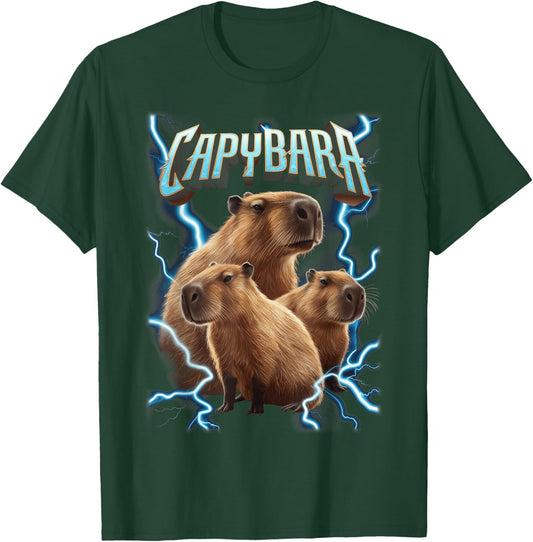 Capybara Heavy Metal Christmas Shirt | Funny Holiday Gifts T-Shirt - T-Shirt | Forest