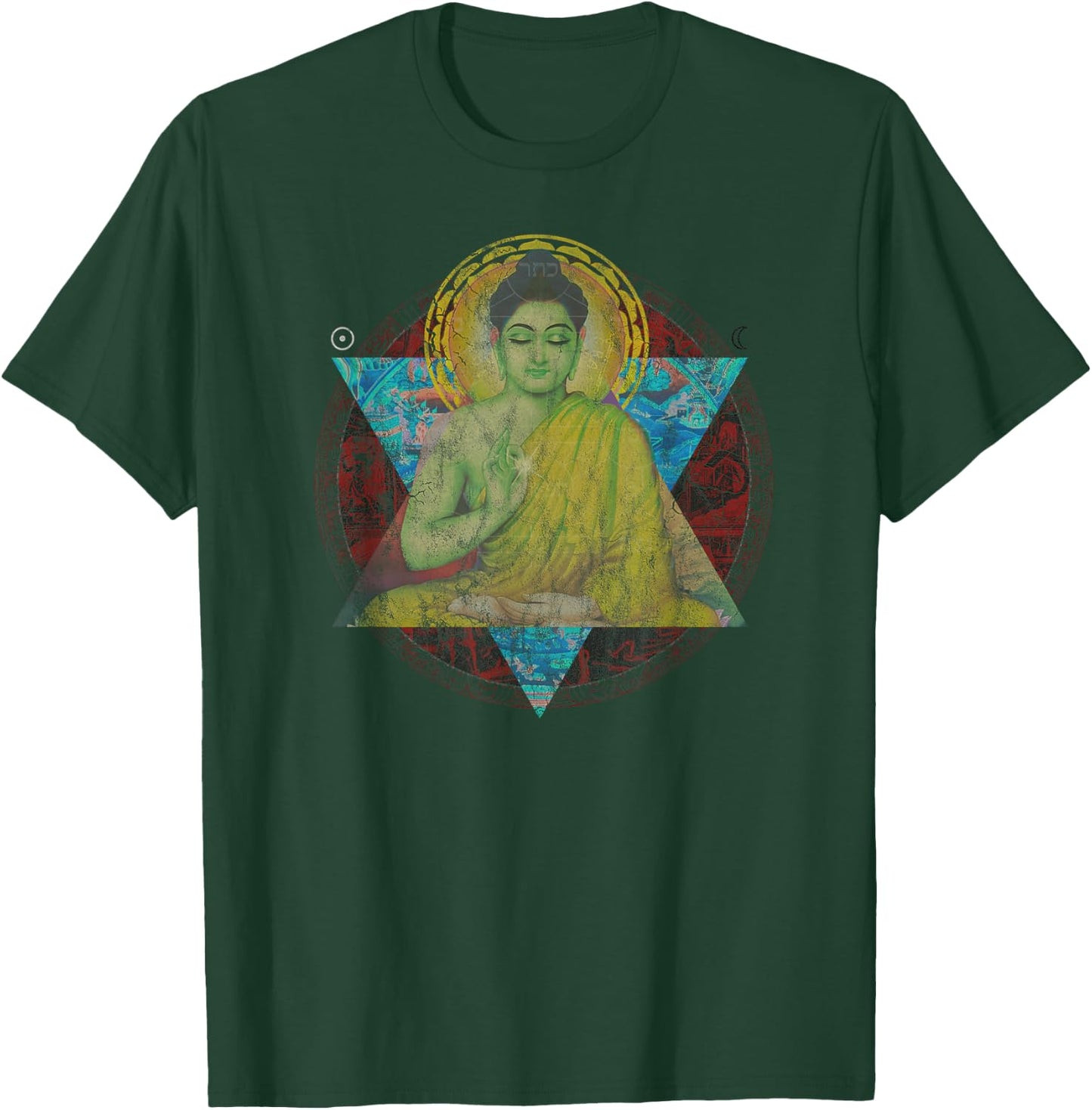 Yoga Buddhism Dharma Wheel Buddha Dharma Vintage Meditate T-Shirt - T-Shirt | Forest