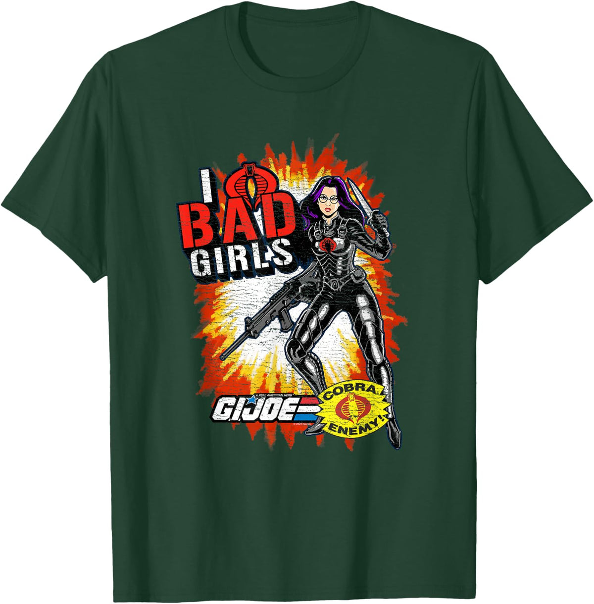 G.I. Joe I Heart Bad Girls Baroness Distressed Action Poster T-Shirt - T-Shirt | Forest
