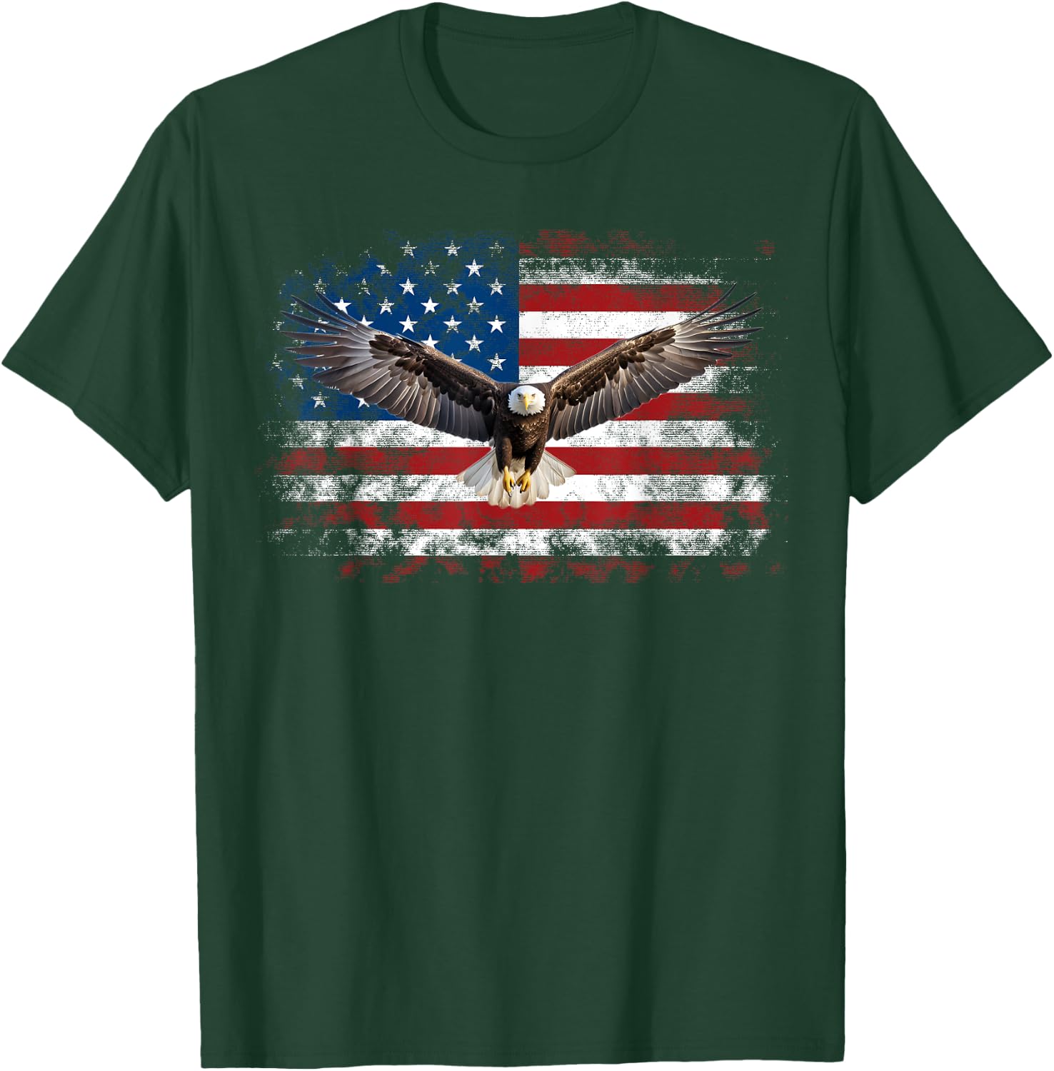 Patriotic Eagle 4th Of July USA American Flag Girls Kids Men T-Shirt - T-Shirt | Forest