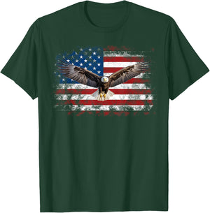 Patriotic Eagle 4th Of July USA American Flag Girls Kids Men T-Shirt - T-Shirt | Forest