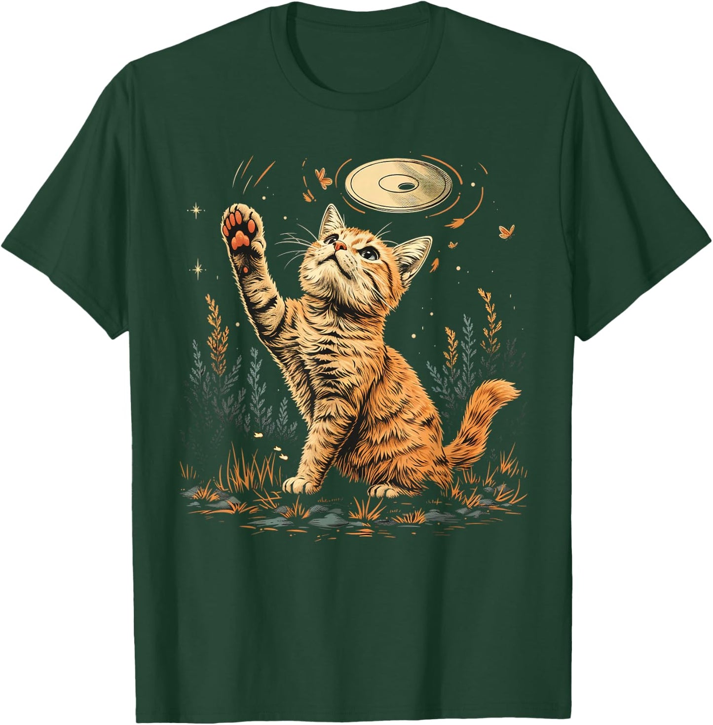Disc Golf , & Kids Cat Disc Golfer T-Shirt - T-Shirt | Forest