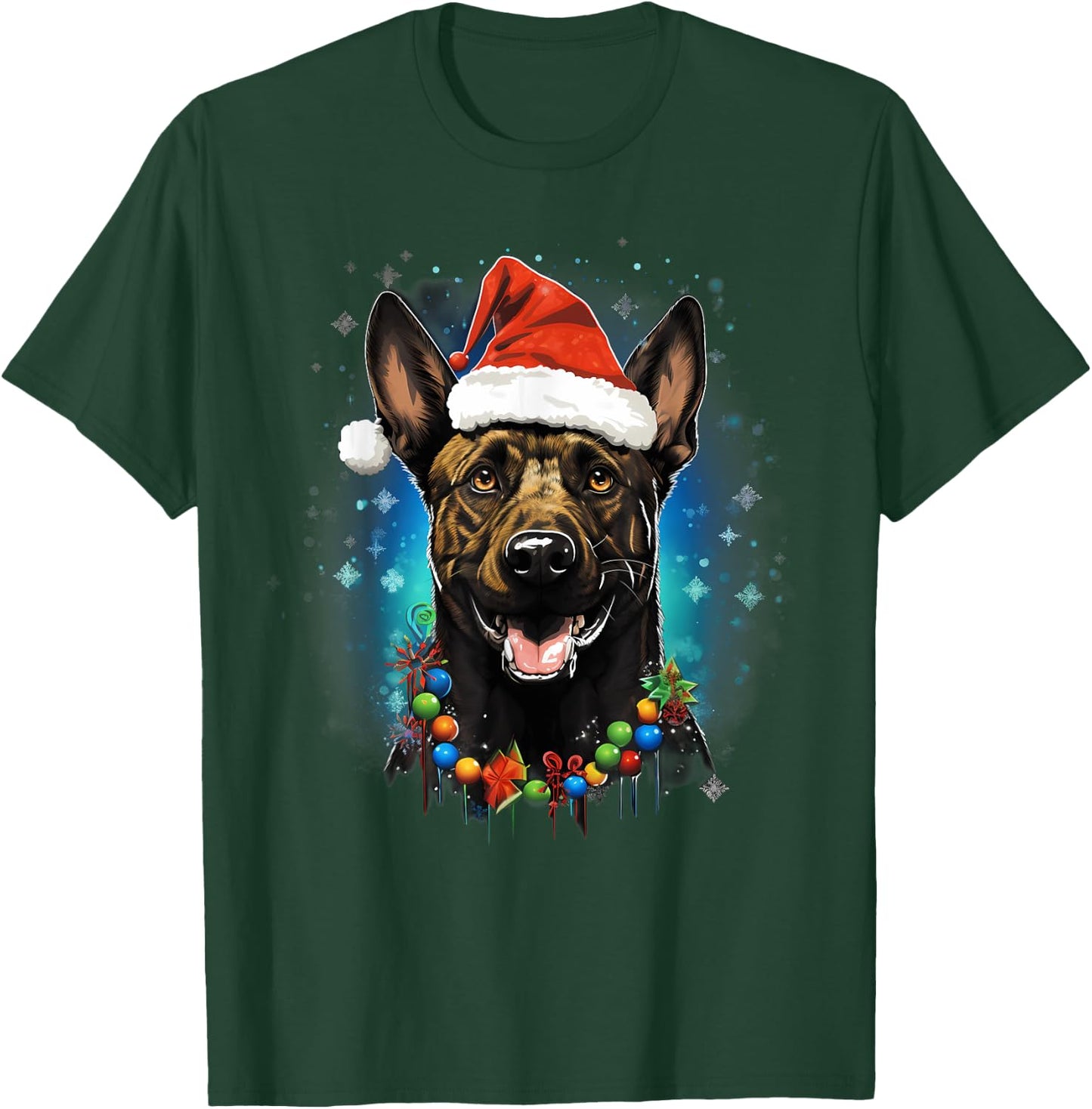 Xmas Dutch Shepherd Dog Christmas Women Kids T-Shirt - T-Shirt | Forest