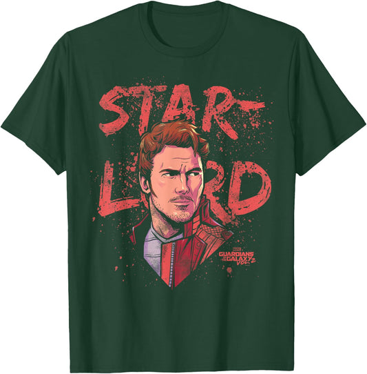 Marvel Guardians of The Galaxy Vol 2 Star-Lord Hero Sketch T-Shirt - T-Shirt | Forest
