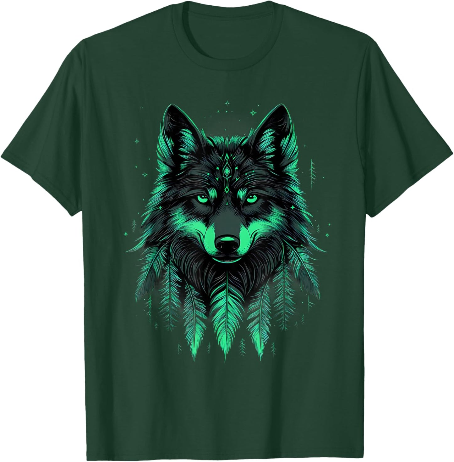 Indian Tribe Wolf Native American Pride Indian Chief T-Shirt - T-Shirt | Forest