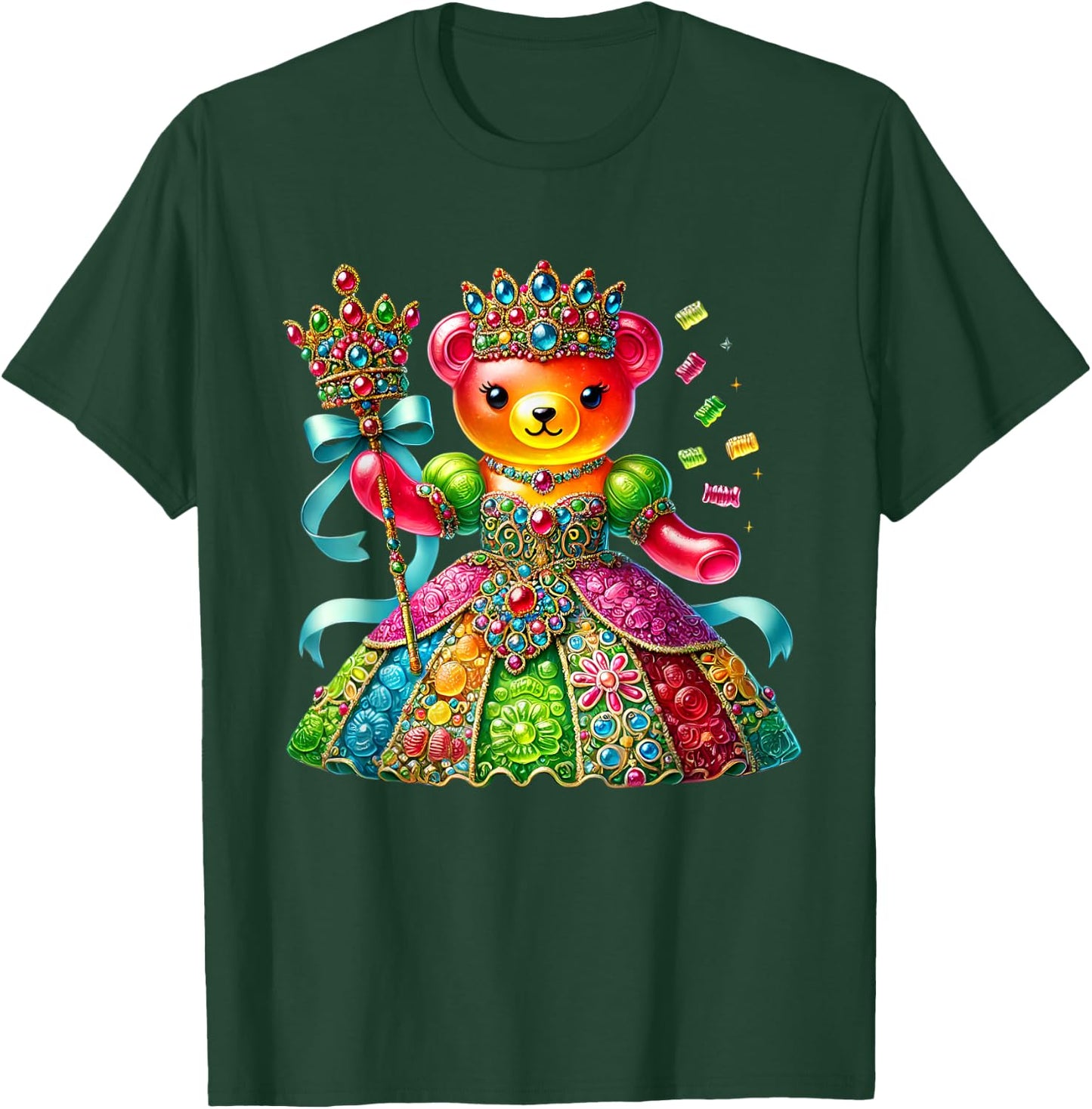 Cute Gummy Bear Princess Candy Lover Girls Kids T-Shirt - T-Shirt | Forest
