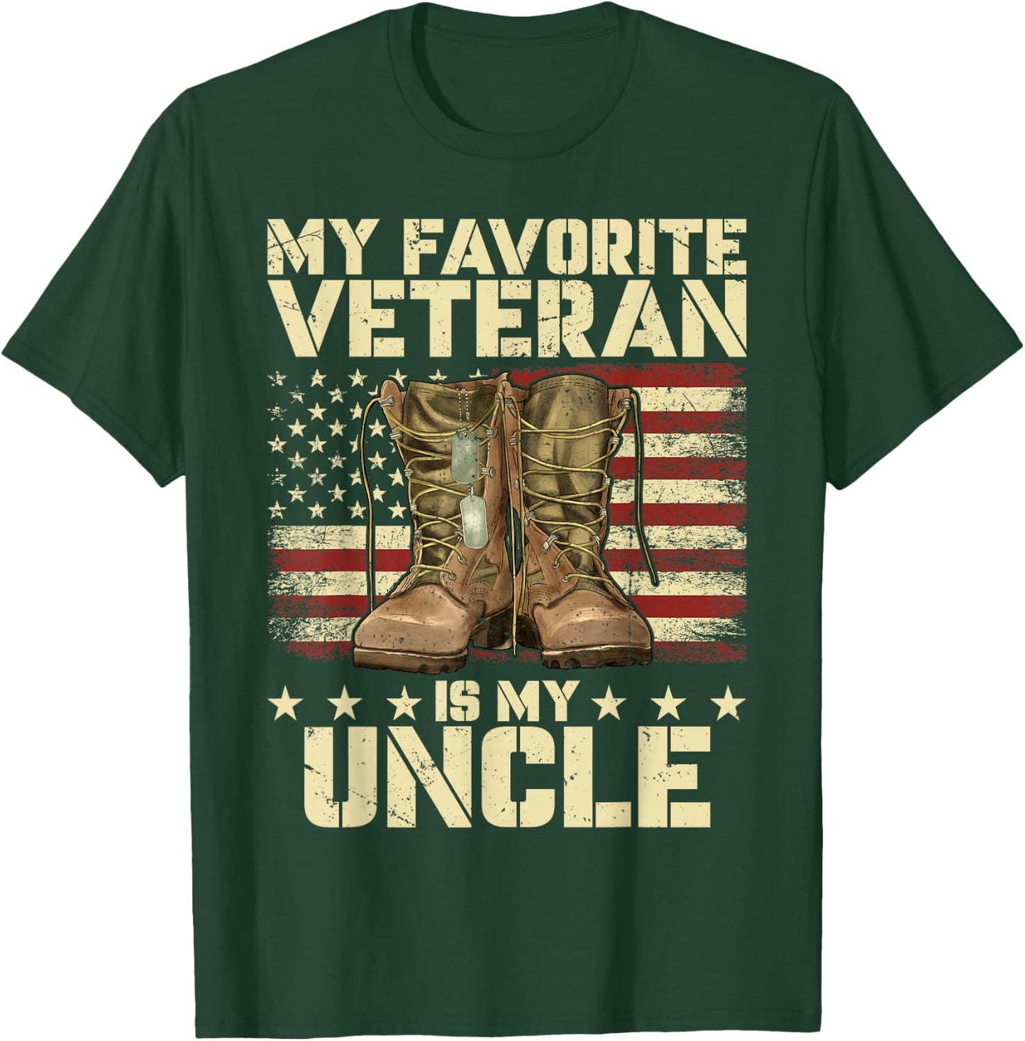 Army Veterans Day My Favorite Veteran Is My Uncle For Kids T-Shirt - T-Shirt | Forest