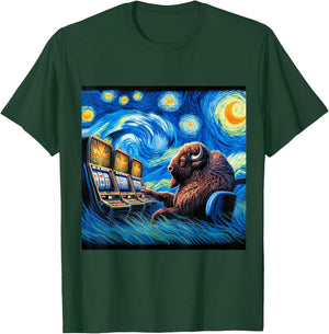 Lucky Buffalo Casino Slot Machine BUFFALOOOOO Gambling T-Shirt - T-Shirt | Forest