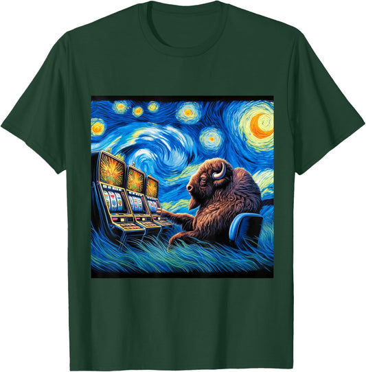 Lucky Buffalo Casino Slot Machine BUFFALOOOOO Gambling T-Shirt - T-Shirt | Forest