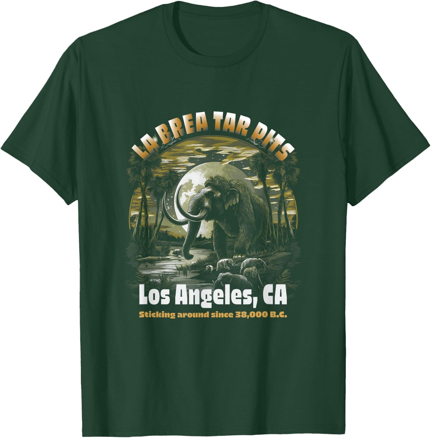 Los Angeles La Brea Tar Pits Columbian Mammoth T-Shirt - T-Shirt | Forest
