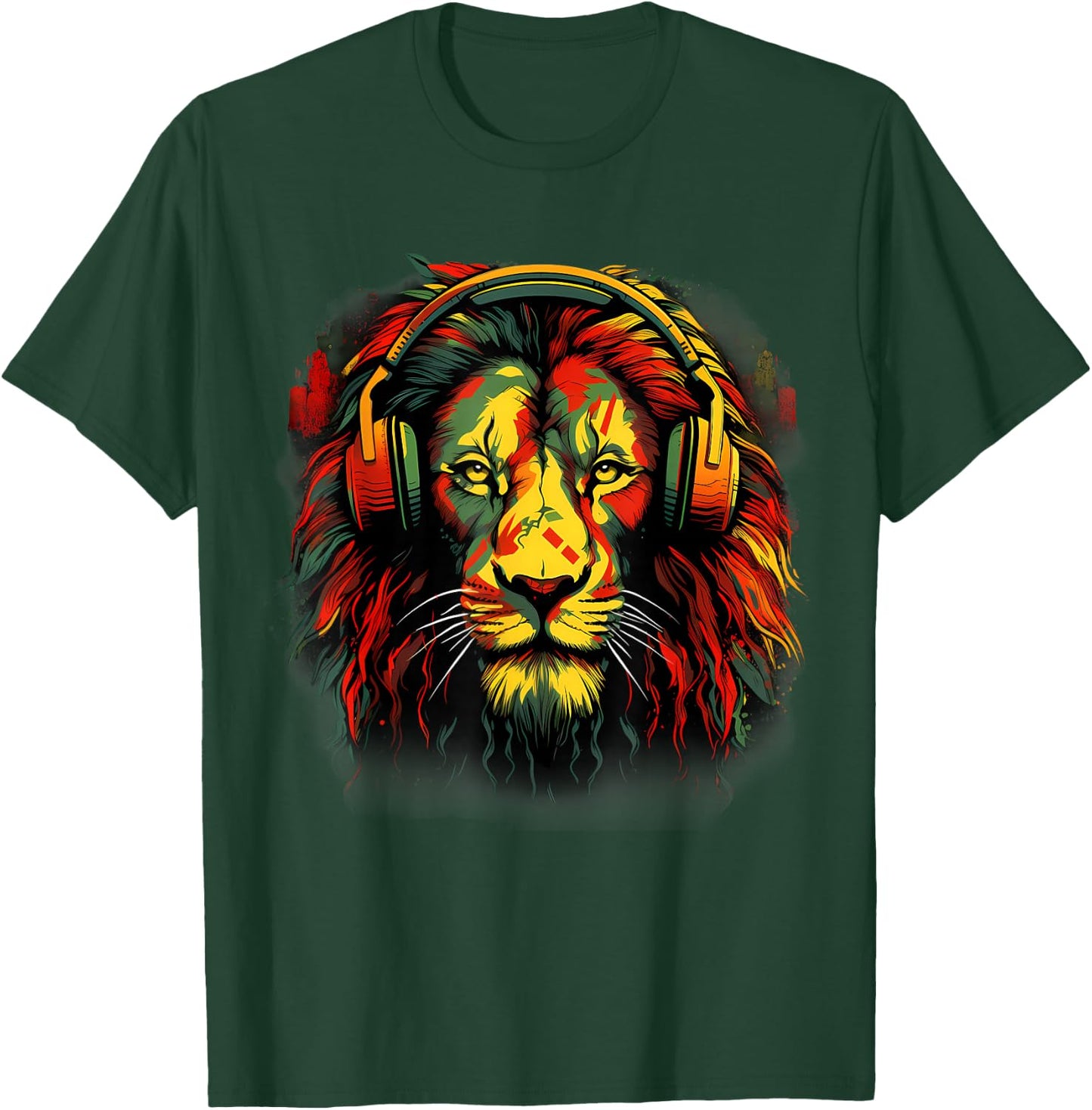 Rasta Reggae Lion Reggae Music Rastafarian Pride Jamaica T-Shirt - T-Shirt | Forest