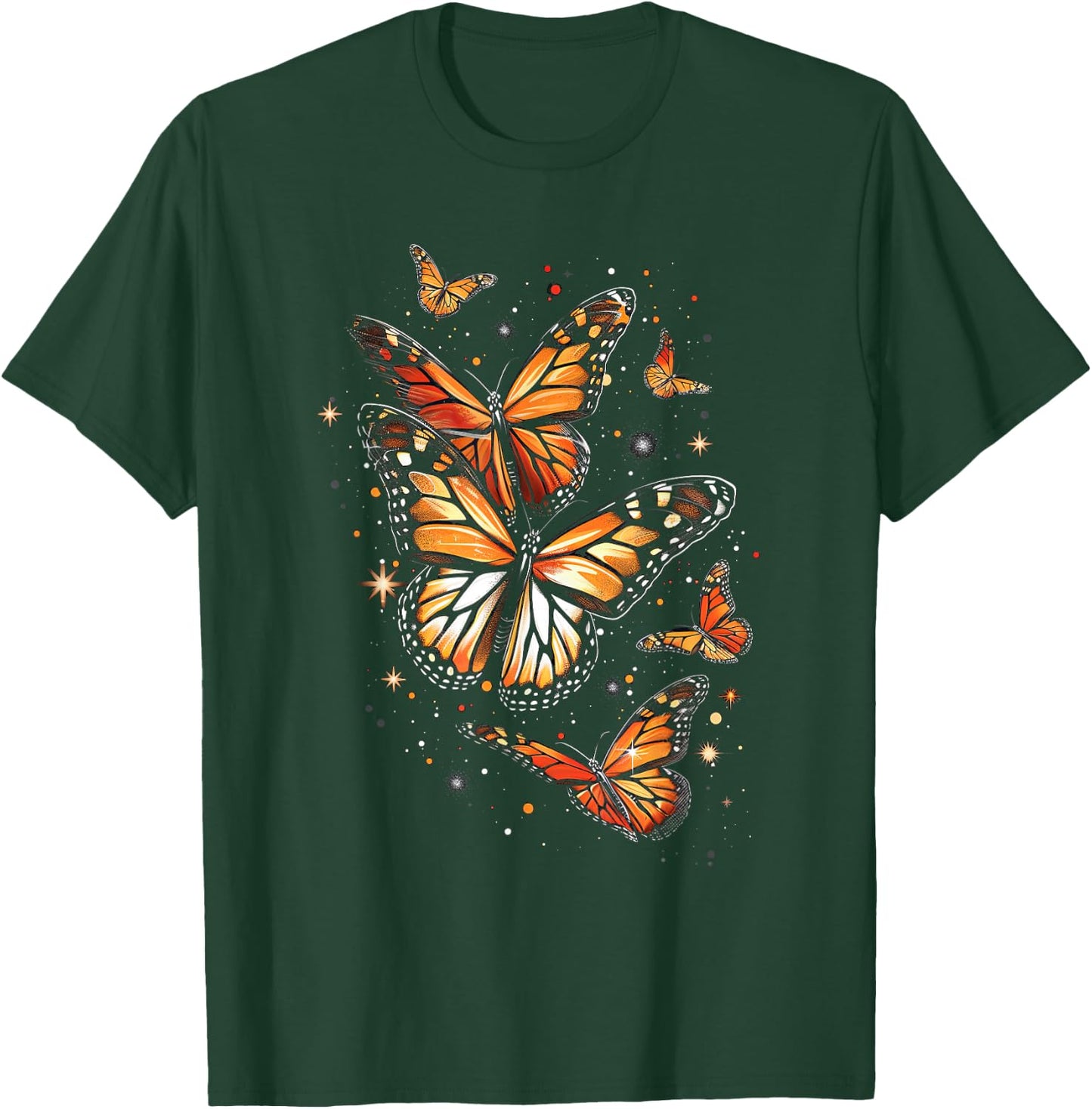 Butterfly Aesthetic Orange Monarch Butterflies Nature T-Shirt - T-Shirt | Forest