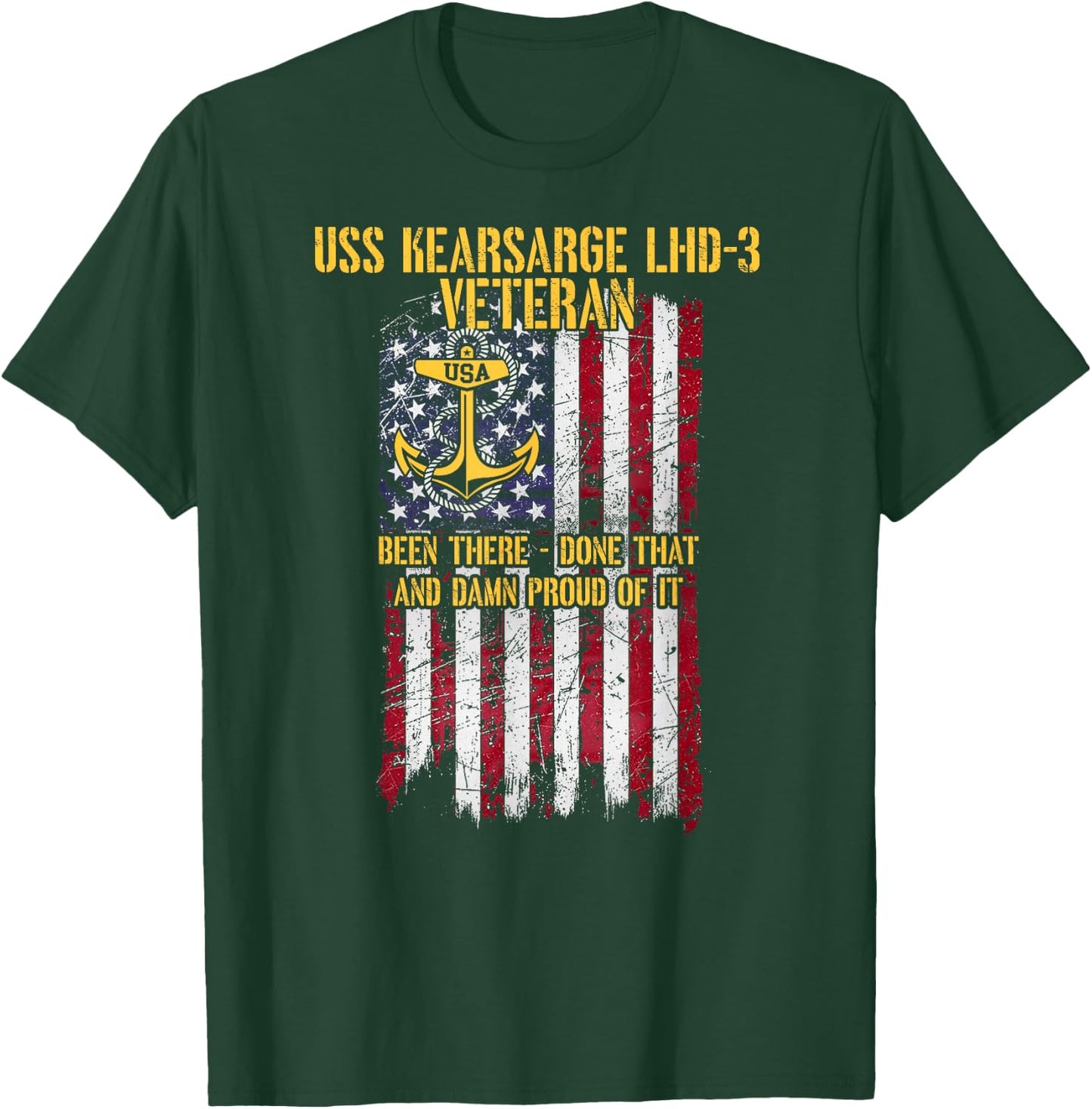 USS Kearsarge LHD-3 Amphibious Assault Ship Veteran T-Shirt - T-Shirt | Forest
