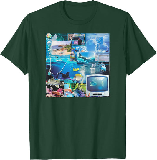 Alphainceptions Frutiger Aero Retro Vibes , Small, Black T-Shirt - T-Shirt | Forest
