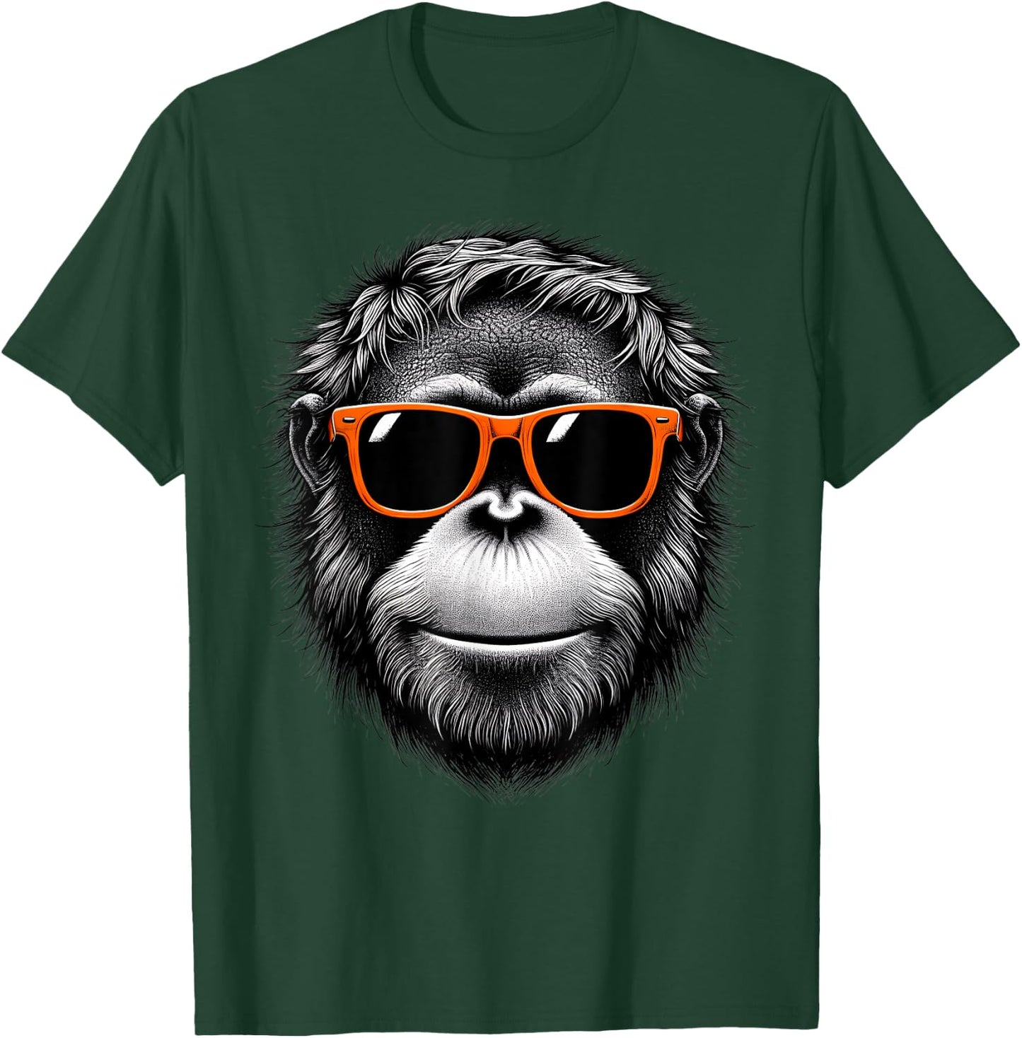 Cool Orangutan Wearing Sunglasses Graphic Art T-Shirt - T-Shirt | Forest