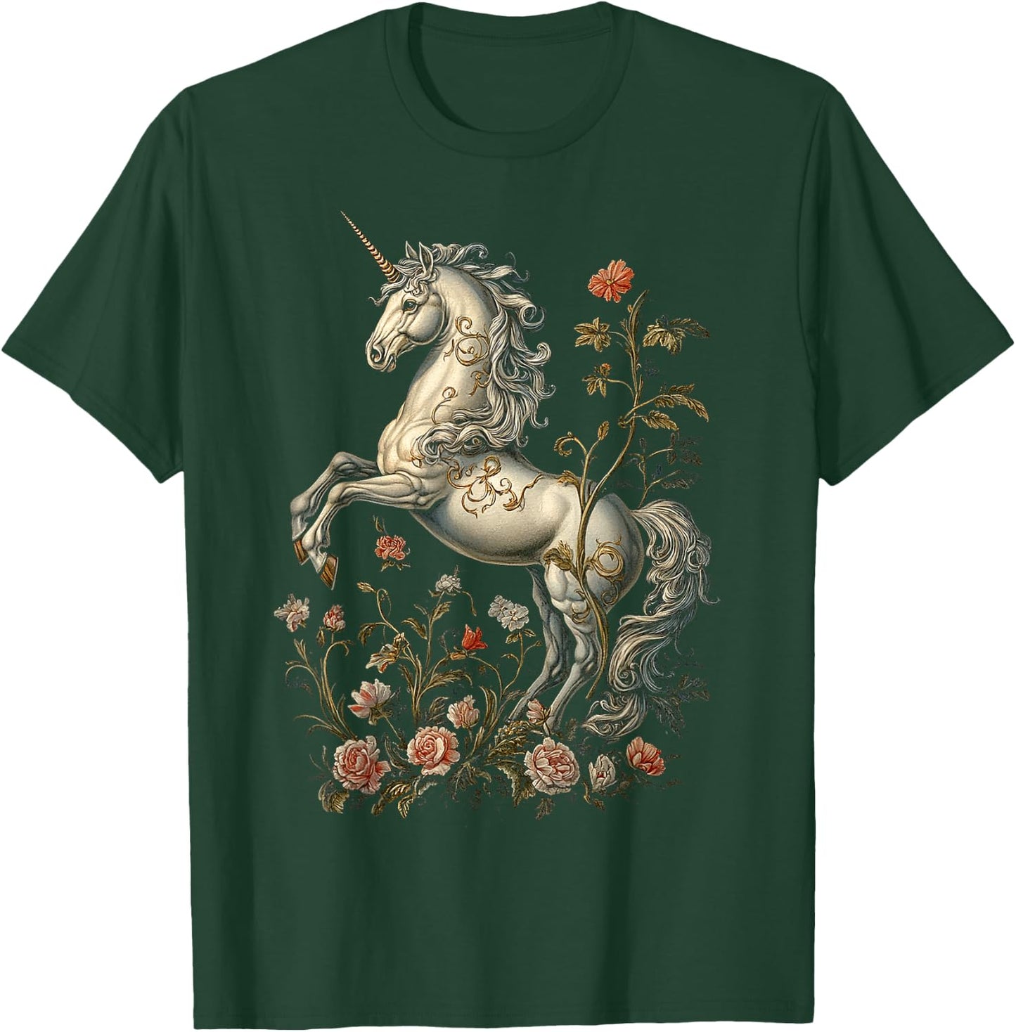 Unicorn Mythical Motif Fantasy Art Unicorn T-Shirt - T-Shirt | Forest