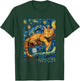Cat Starry Night Van Gogh Cat for Cat Lover Cat Mom Cat Dad T-Shirt - T-Shirt | Forest