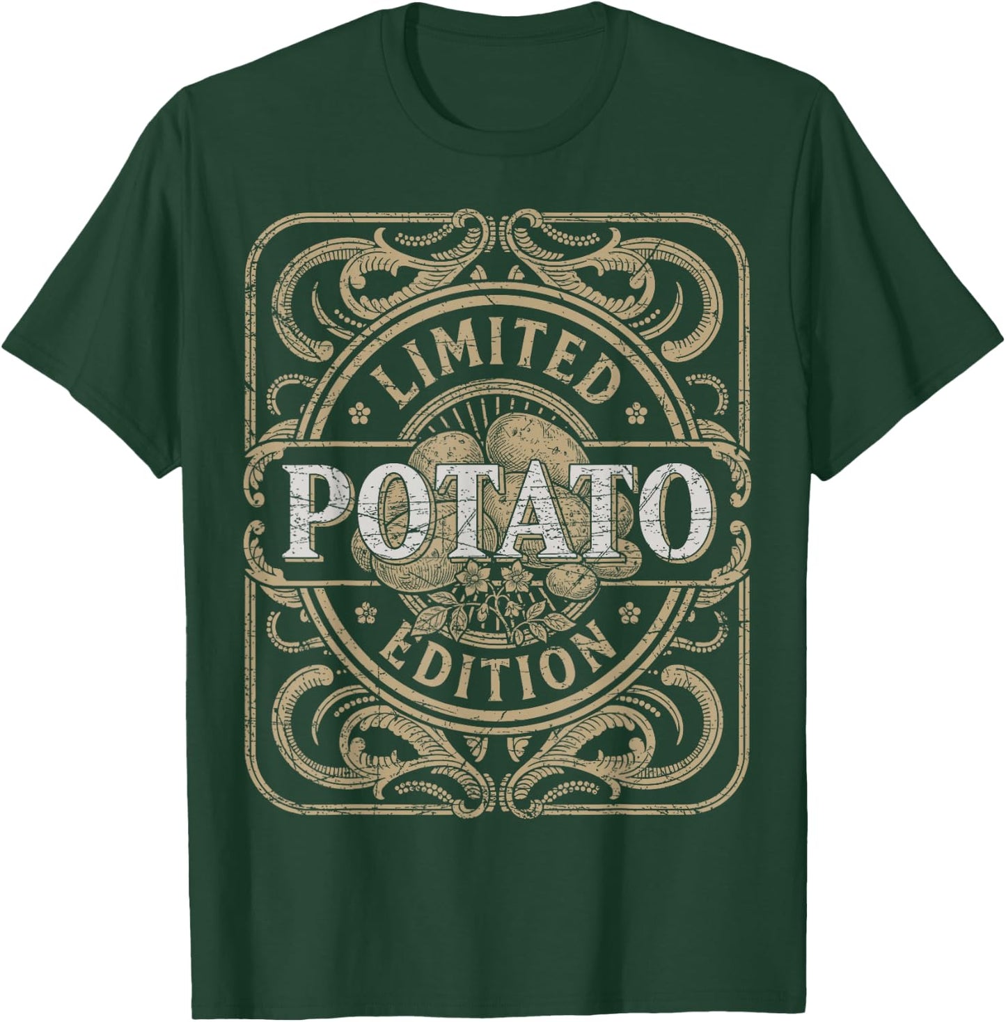 Potato Vintage Potato Farmer Retro Vegetables Farmer T-Shirt - T-Shirt | Forest