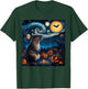 Halloween Van Gogh' Starry Night Capybara Pumpkins Bats T-Shirt - T-Shirt | Forest