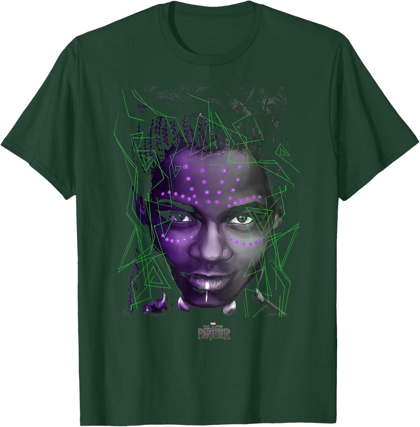 Marvel Black Panther Movie Shuri Neon Glow Graphic T-Shirt - T-Shirt | Forest