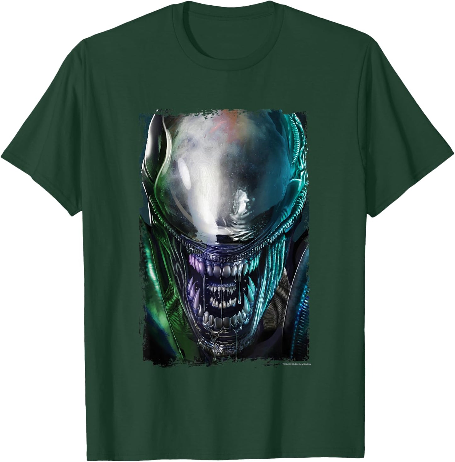 Aliens Epic Dangerous Xenomorph Face Close Up Big Portrait T-Shirt - T-Shirt | Forest