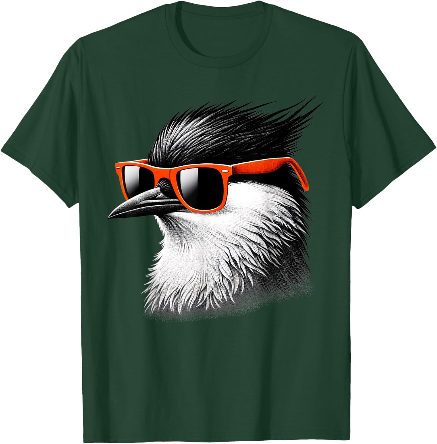 Cool Tern Bird Wearing Sunglasses Graphic Art T-Shirt - T-Shirt | Forest