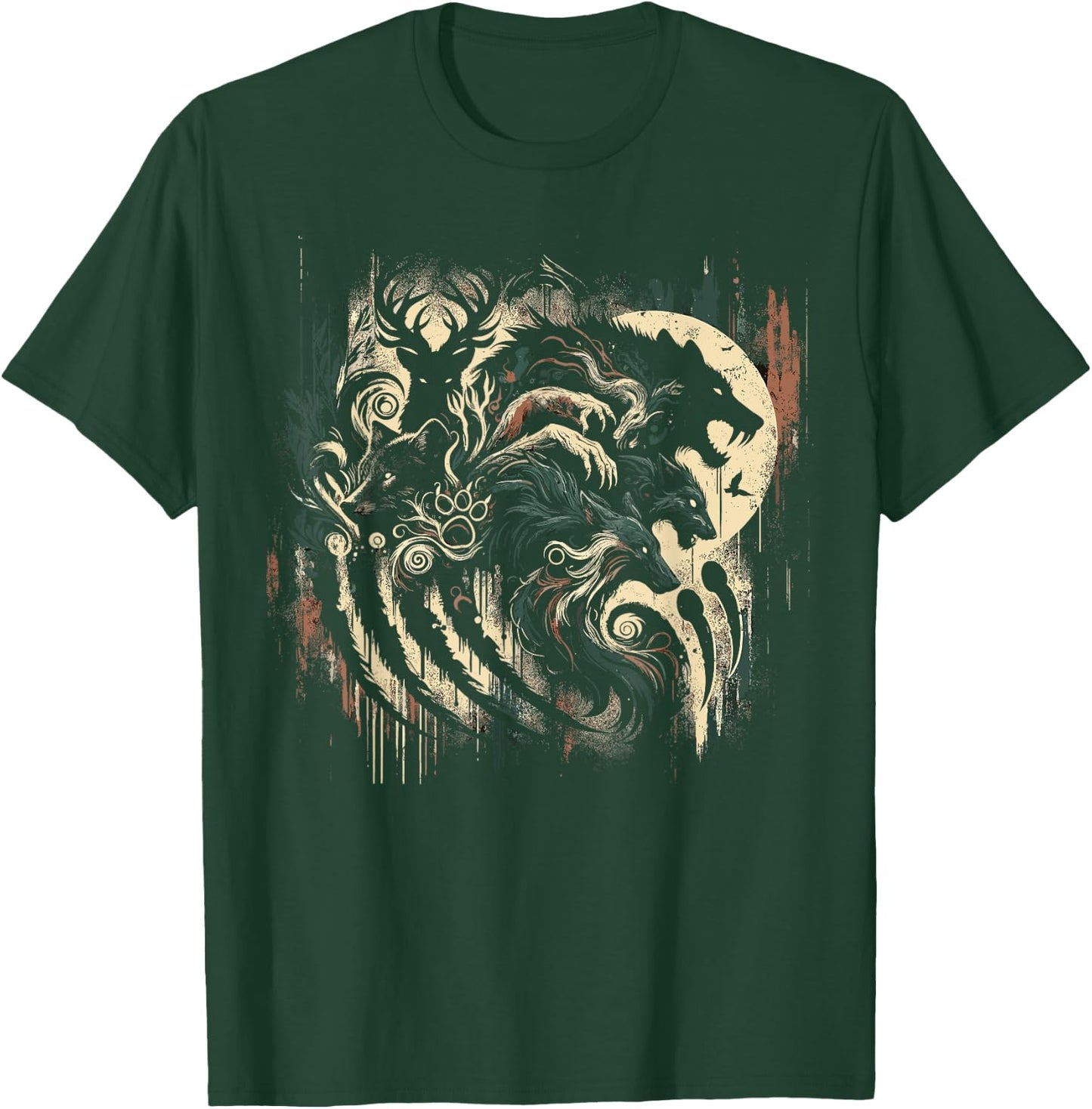 Therian Alpha Wolf Grunge Aesthetic Therianthropy T-Shirt - T-Shirt | Forest