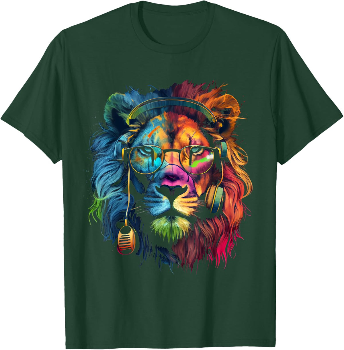 Lion sunglasses music primal lion love animal fan lions T-Shirt - T-Shirt | Forest