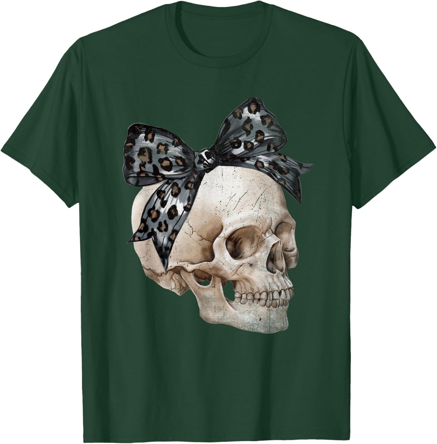 Skull Coquette Bow Halloween Spooky Season Girls Kids T-Shirt - T-Shirt | Forest