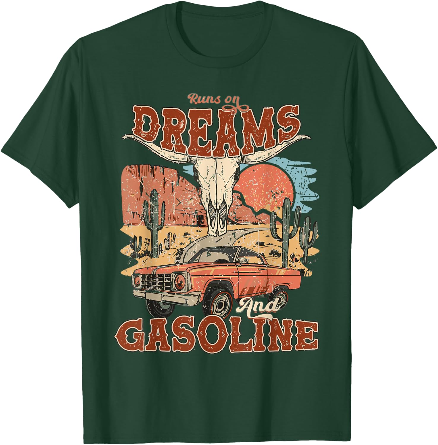 Runs On Dreams And Gasoline | I Got A Heart Like A Truck T-Shirt - T-Shirt | Forest