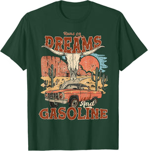 Runs On Dreams And Gasoline | I Got A Heart Like A Truck T-Shirt - T-Shirt | Forest